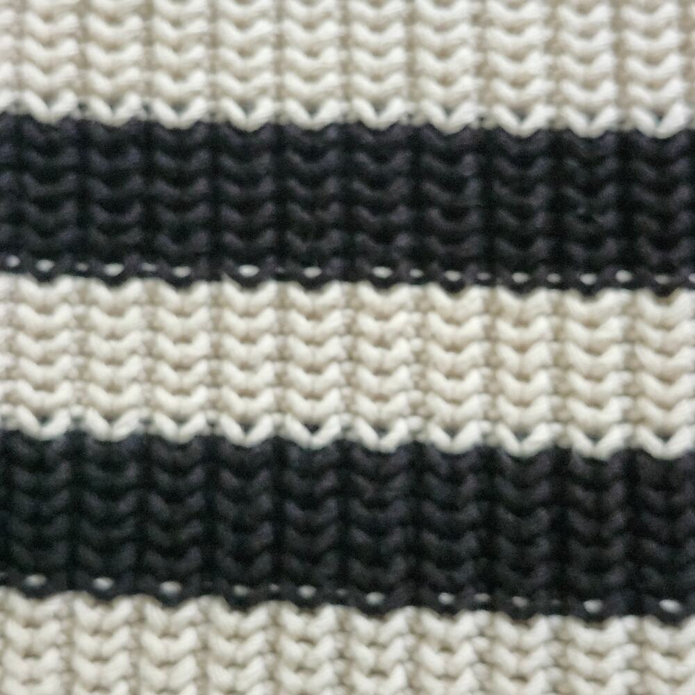 Ann Taylor Cotton Black and Cream Striped Boatneck Sweater Size X-Small - Picture 5 of 8